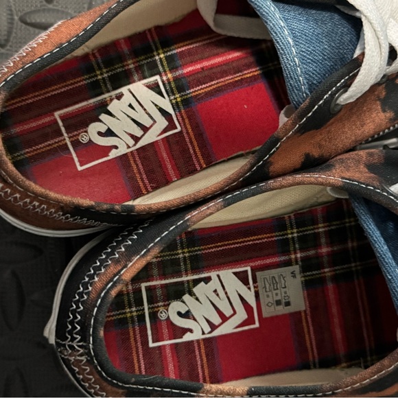 Vans Tartan Daze Black Acid Wash Studded Leather Old School Punk Sneakers - Picture 11 of 11